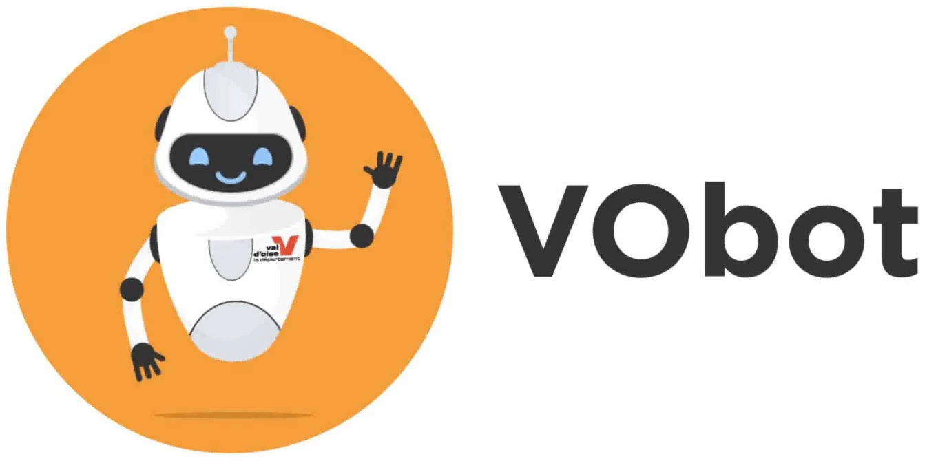 logo VObot robot dans un rond de couleur orange